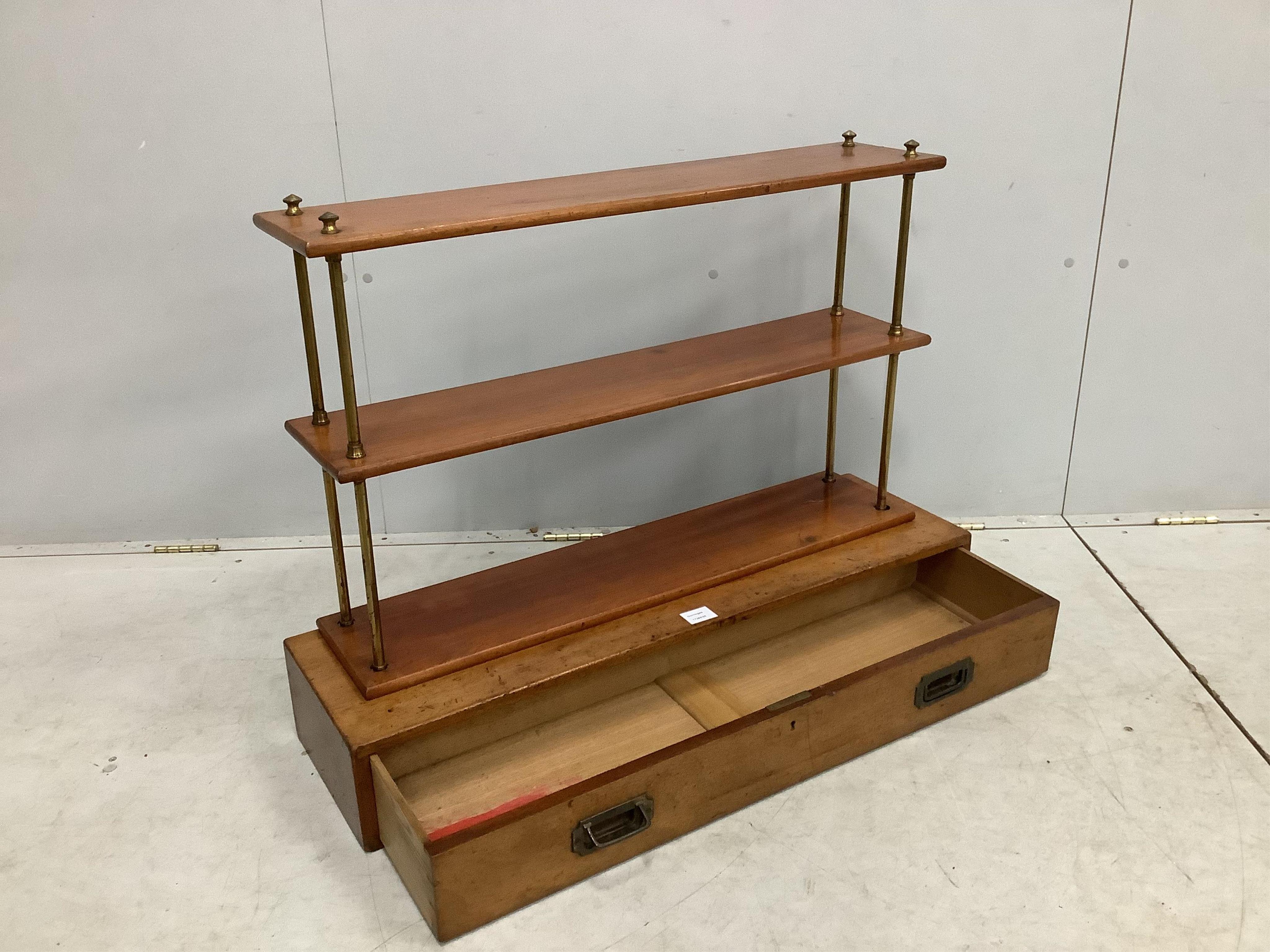 A 19th century mahogany wall bracket, adapted, width 94cm, depth 27cm, height 70cm. Condition - fair
